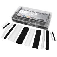142 Stk. Schrumpfschlauch Set Transparent/Schwarz