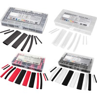 142 Stk. Schrumpfschlauch Set Transparent/Schwarz