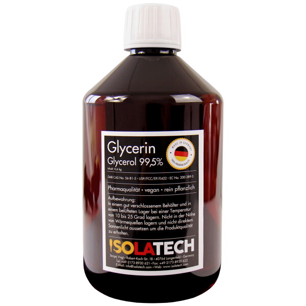 Glycerin 99,88% 0,5L-Flasche (Inhalt 0,6kg)