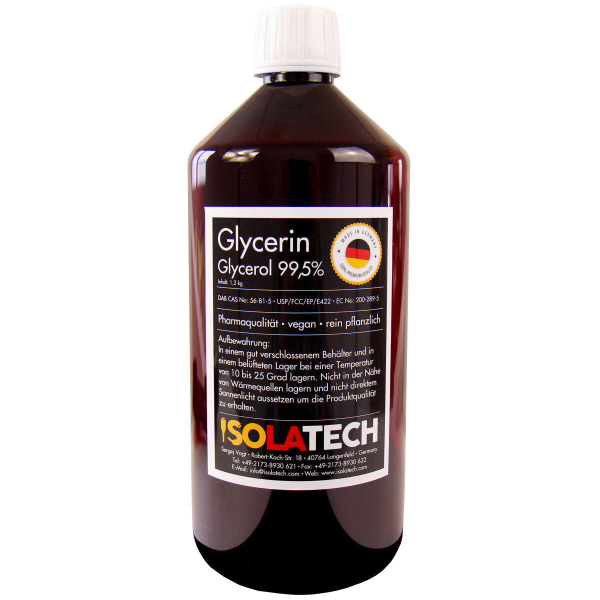 GiDeli Glycerine 99,5% zuiver 10L Glyzerin VG Farmaceutische kwaliteit E422 plantaardig, vegan, kleur-, geurloos