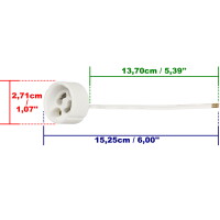 Größenangaben der Lampenfassung.