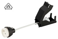 Keramik Fassung mit Anschlusskasten und Schnellverbinder für GU10 Leuchtkörper.