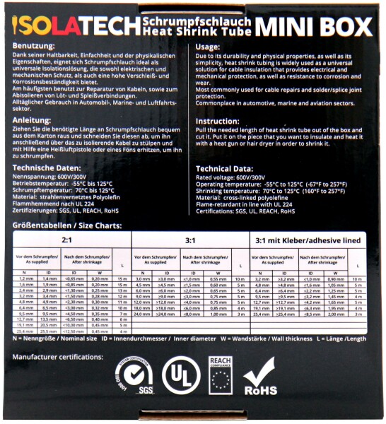 Mini Box 3:1 Schwarz 6mm 5m Schrumpfschlauch