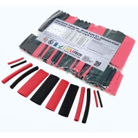 142 Stk. Schrumpfschlauch Set Polybag Rot/Schwarz