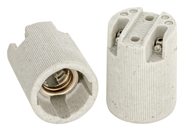 Keramik Fassungen für E14 Leuchtkörper.