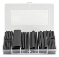 142-tlg. Schrumpfschlauch Set Box Schwarz 3:1 mit Kleber