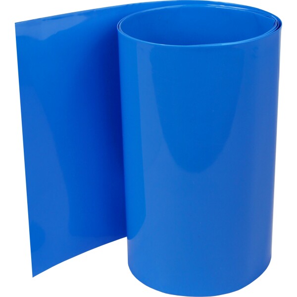 PVC Schrumpfschlauch 2:1 blau, Flachmaß: 70mm (Ø44,6mm) Länge: 1m