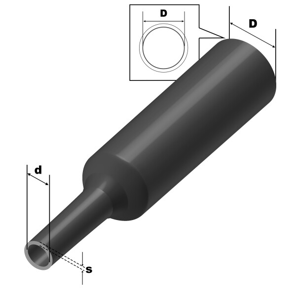 Schrumpfschlauch Schwarz 76,2mm Auf 38,1mm (2:1) – 15 Meter Auf Rolle, Flexibel