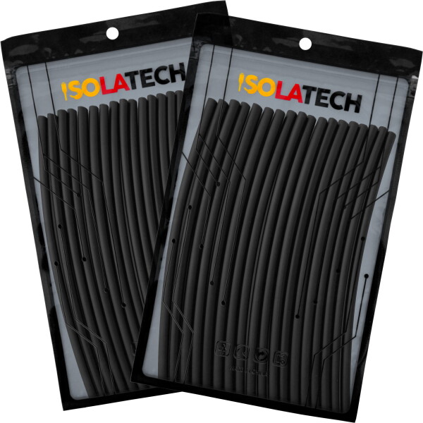Schrumpfschlauch 2:1 Set schwarz Ø3mm 20x20cm + Ø5mm 18x20cm