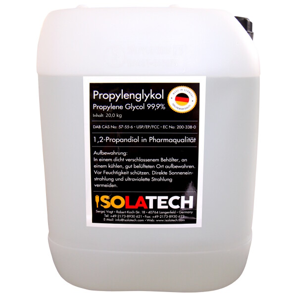 Propylenglykol 99,9% 20L-Kanister (Inhalt 20kg)