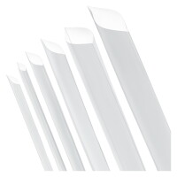 Frontalansicht mehrerer Schrumpfschläuche, welche deren runde Öffnungen zeigt.