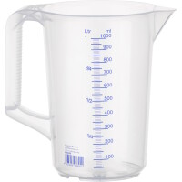 Messkanne Polypropylen 1,0l transparent geschlossener Griff