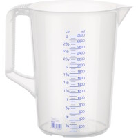 Messkanne Polypropylen 3,0l transparent geschlossener Griff