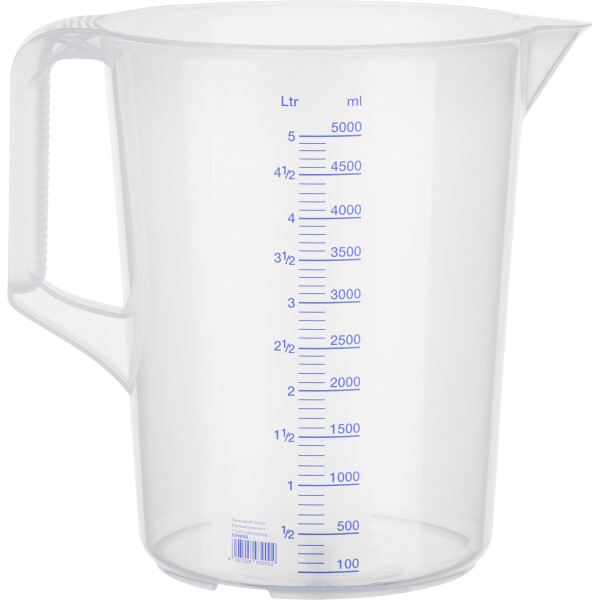 Messkanne Polypropylen 5,0l transparent geschlossener Griff