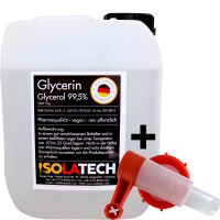 Glycerin 99,5% geprüft 99,98% rein  s. Zertifikat 5L-Kanister mit Ausgießhahn SABEU FLUXX AH23/51 HF (Inhalt 6kg)