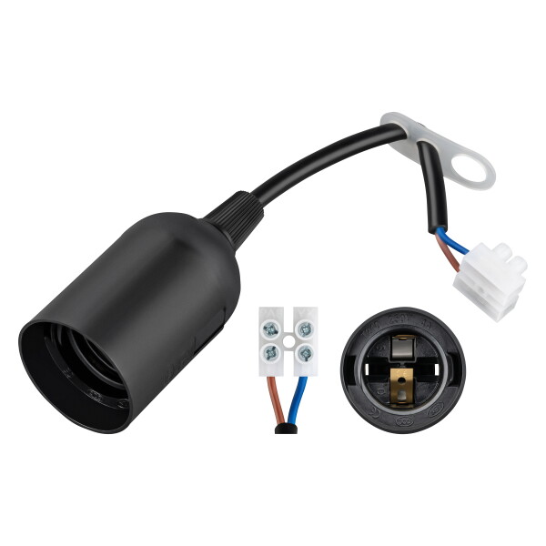 Kunststoff Baustellenfassungen für E27 Leuchtkörper.