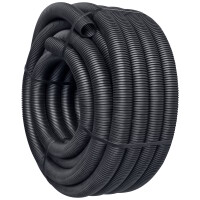 Schwarze, ungeschlitzte Wellrohre in verschiedenen...