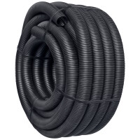 Schwarze, geschlitzte Wellrohre in verschiedenen...