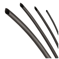 Seitenansicht mehrerer Schrumpfschläuche, die deren runde Form im geschrumpften Zustand darstellt.