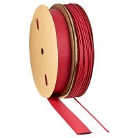 Rote Schrumpfschläuche mit einem Schrumpfverhältnis von 2:1 in verschiedenen Längen und Durchmessern.