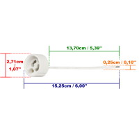 Größenangaben der Lampenfassung.